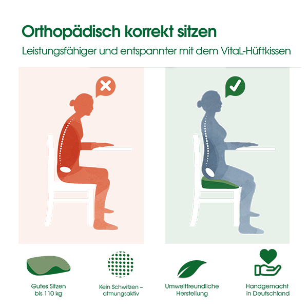 VitaL Steißbeinkissen für ergonomische Sitzhaltung