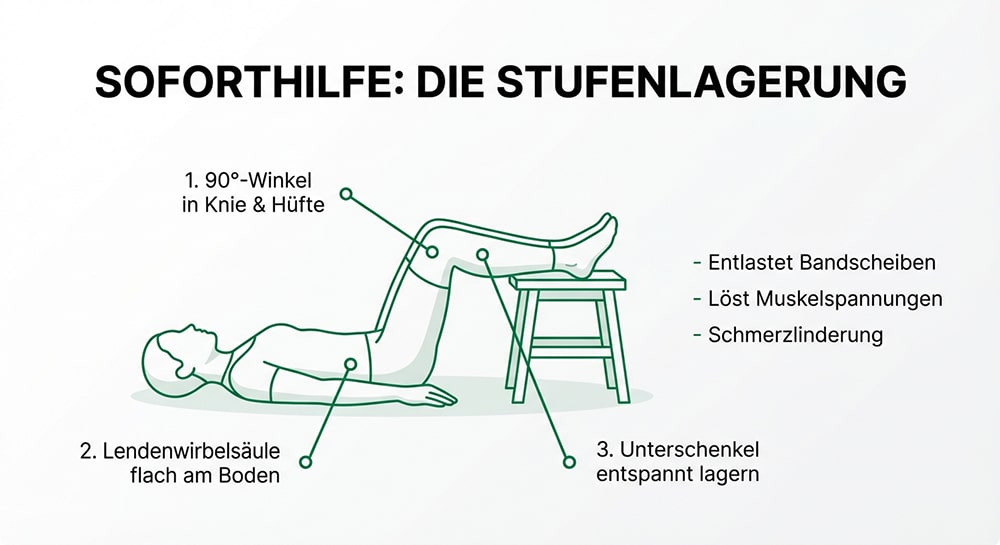 Stufenlagerung zur schnellen Linderung von Rückenschmerzen