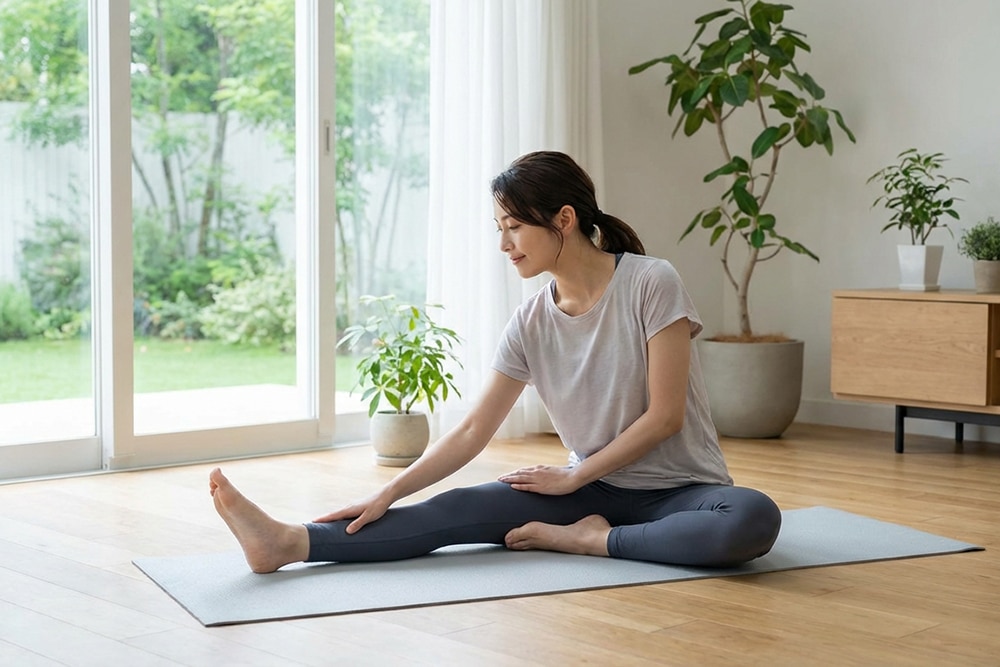 Dehnübung zur Linderung von Leistenschmerzen