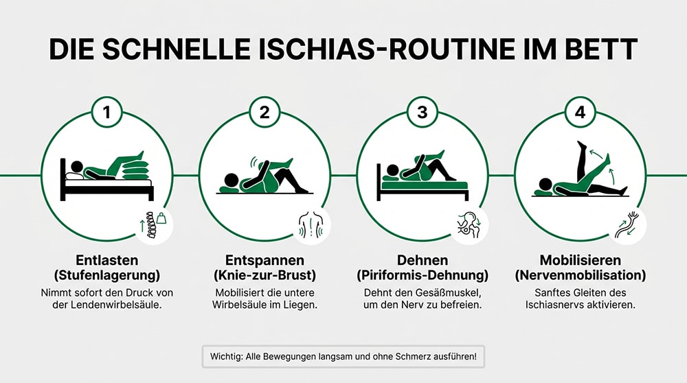 Einfache Ischias-Übungen im Bett zur Entlastung des Nervs